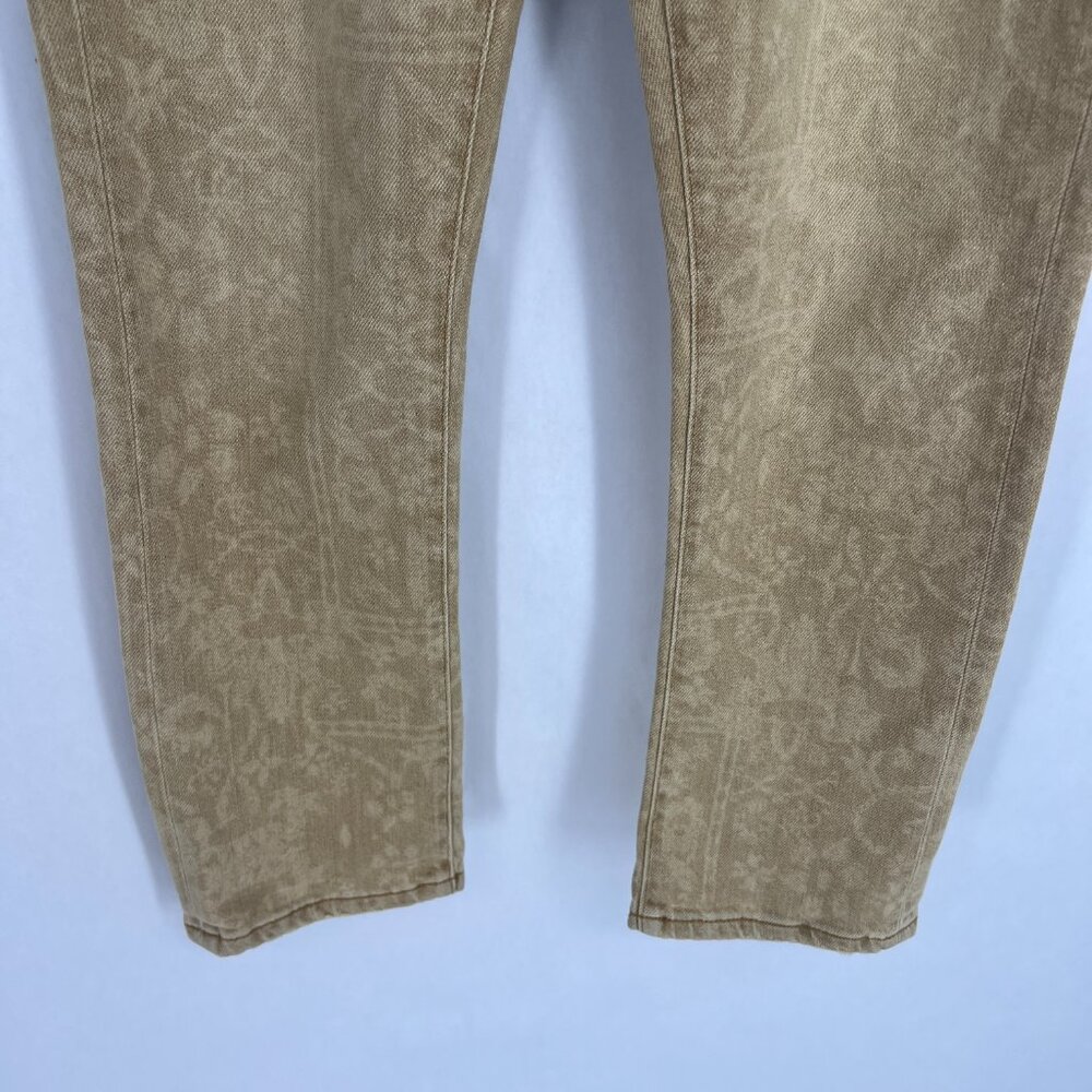 Pilcro  Anthropologie Tan Damask Print Slim Boyfriend Jeans Size 29 - Picture 6 of 14